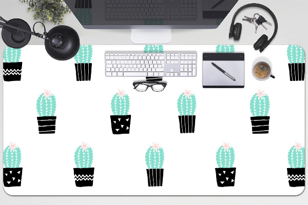 Large desk mat for children cacti