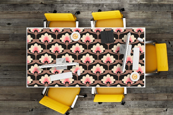 Large desk mat table protector floral pattern
