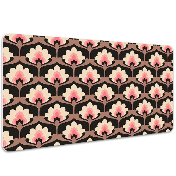 Large desk mat table protector floral pattern