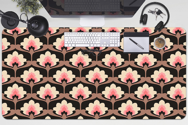 Large desk mat table protector floral pattern