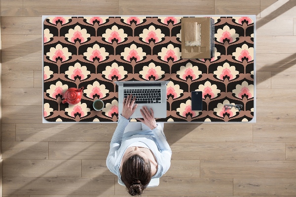 Large desk mat table protector floral pattern