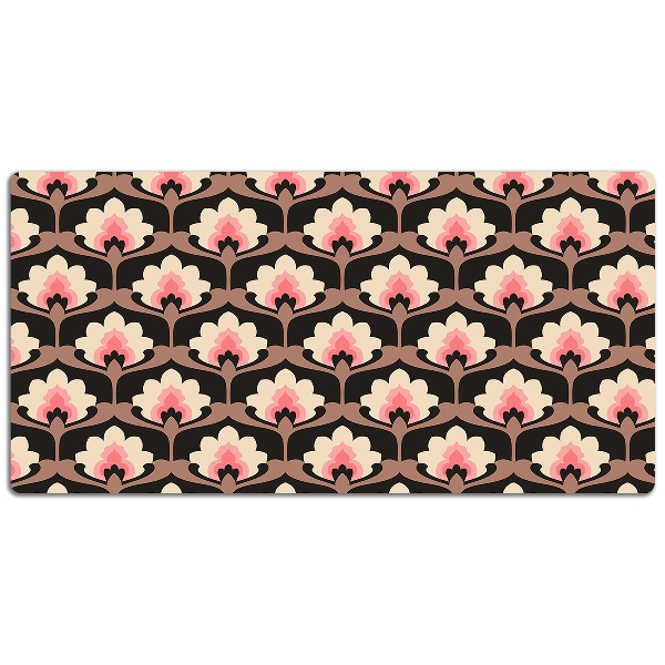 Large desk mat table protector floral pattern