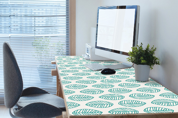 Large desk mat for children leaves pattern