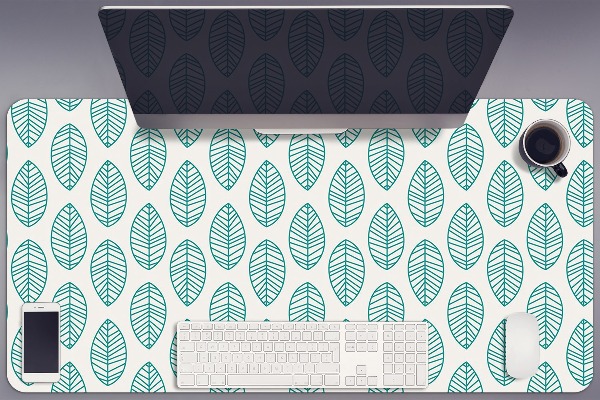 Large desk mat for children leaves pattern