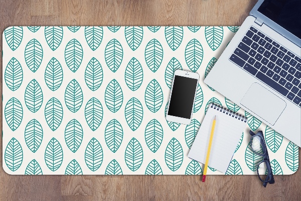 Large desk mat for children leaves pattern