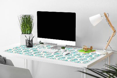 Large desk mat for children leaves pattern