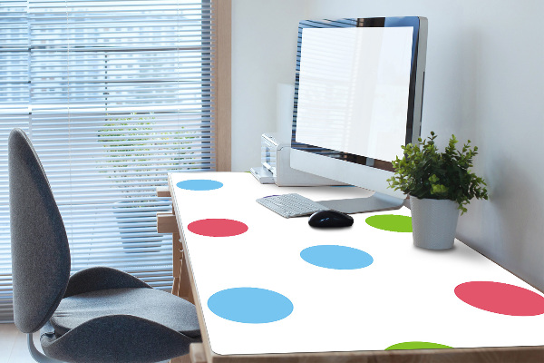Desk pad colored dots