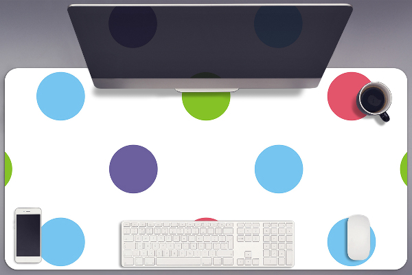 Desk pad colored dots
