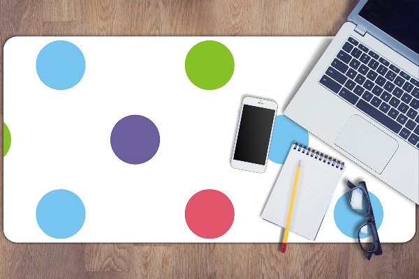 Desk pad colored dots