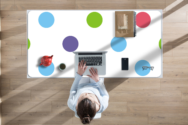 Desk pad colored dots
