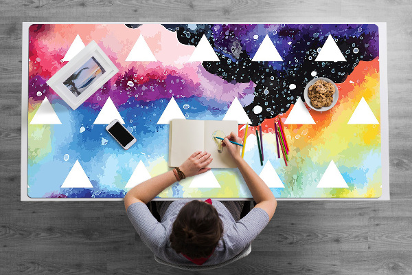 Desk mat space triangles