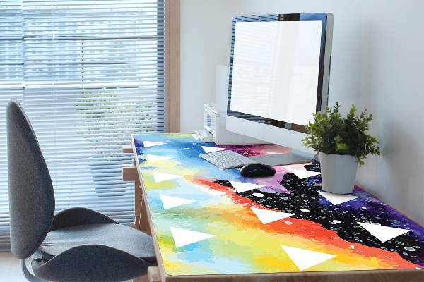 Desk mat space triangles