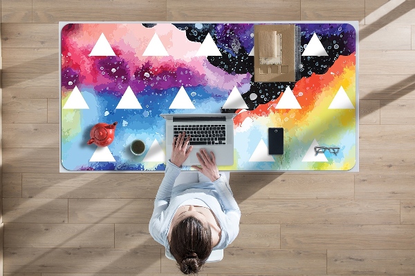 Desk mat space triangles