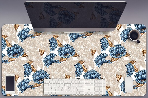 Full desk pad blue flowers