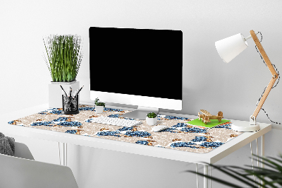 Full desk pad blue flowers