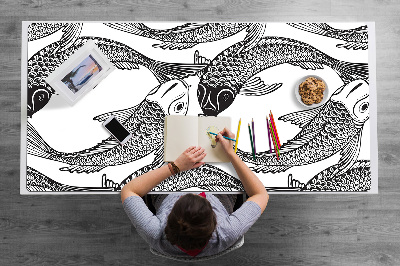 Large desk mat for children Koi fish