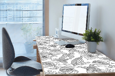Full desk mat flowers contours