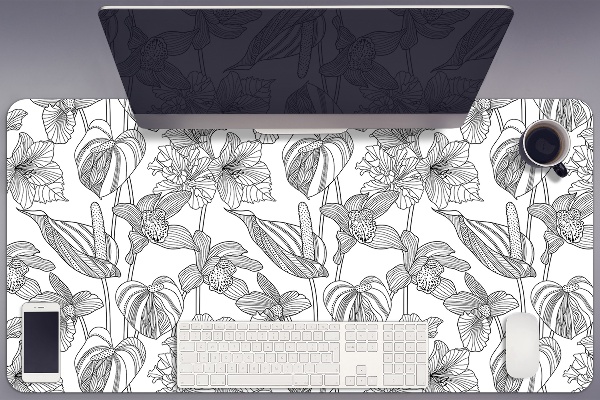 Full desk mat flowers contours