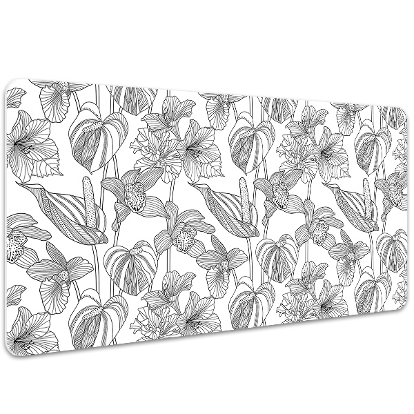 Full desk mat flowers contours