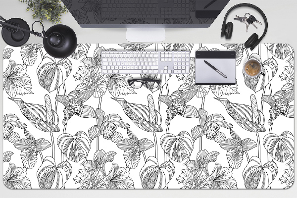 Full desk mat flowers contours