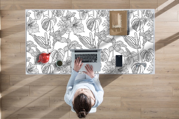 Full desk mat flowers contours