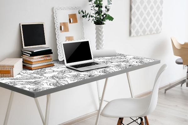 Full desk mat flowers contours