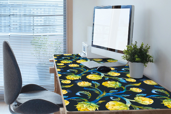 Full desk protector artichoke flowers