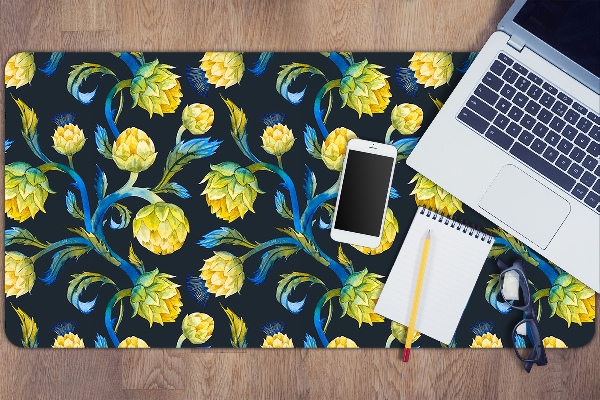 Full desk protector artichoke flowers