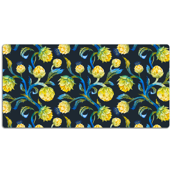 Full desk protector artichoke flowers