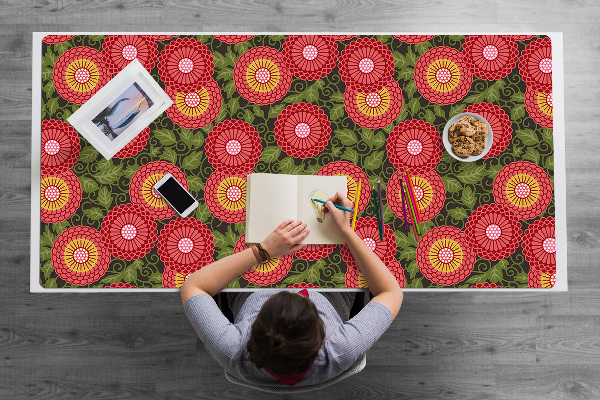 Desk mat geometric flowers