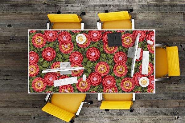 Desk mat geometric flowers