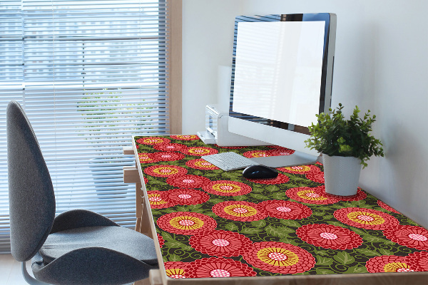 Desk mat geometric flowers