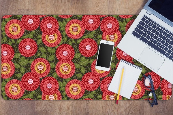 Desk mat geometric flowers