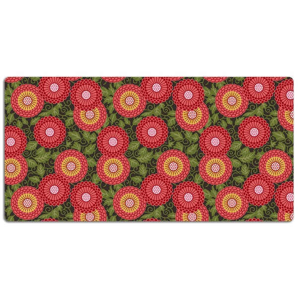 Desk mat geometric flowers