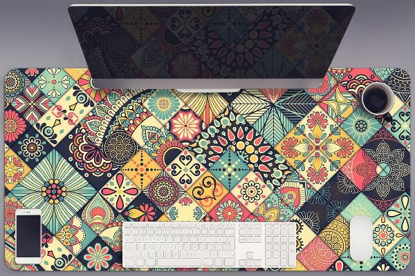 Full desk protector ethnic mosaic