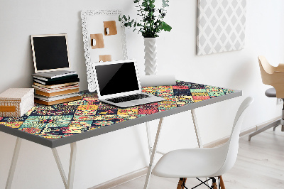 Full desk protector ethnic mosaic