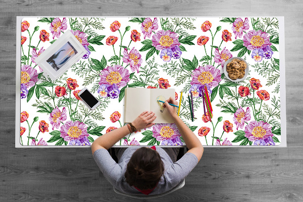 Full desk mat Peony bouquet