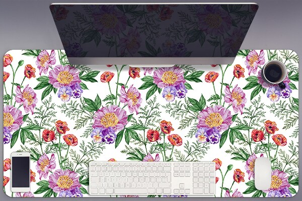 Full desk mat Peony bouquet