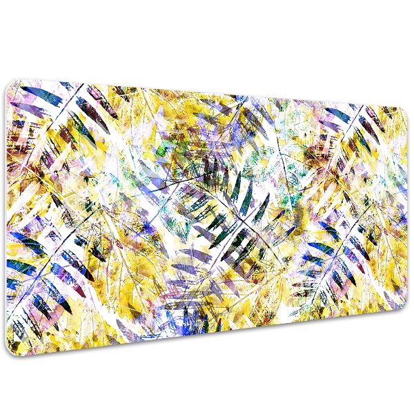 Large desk pad PVC protector golden leaves