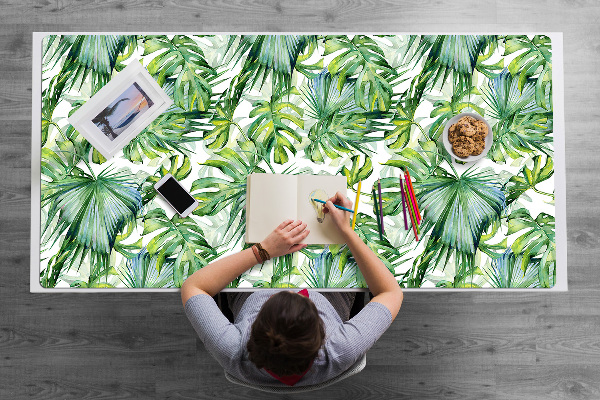 Large desk mat table protector dense jungle