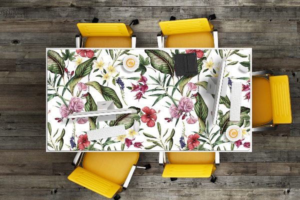 Full desk pad tropical flowers