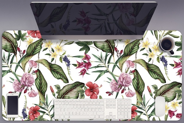 Full desk pad tropical flowers