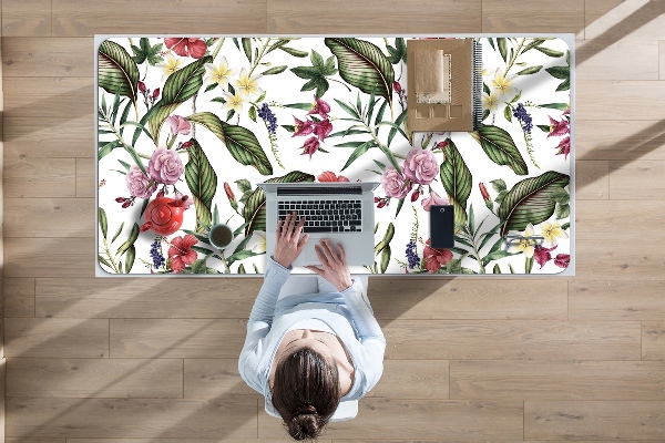 Full desk pad tropical flowers