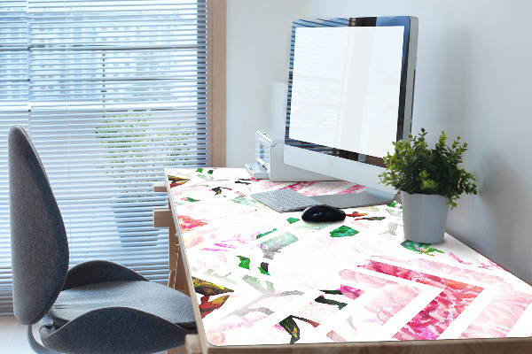 Full desk protector floral Chevron