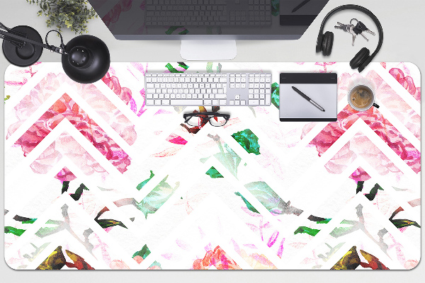 Full desk protector floral Chevron