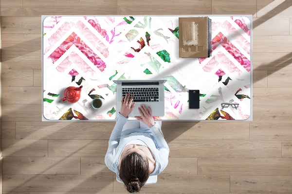 Full desk protector floral Chevron