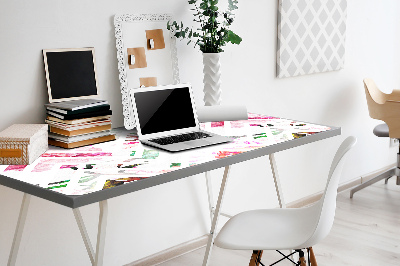 Full desk protector floral Chevron