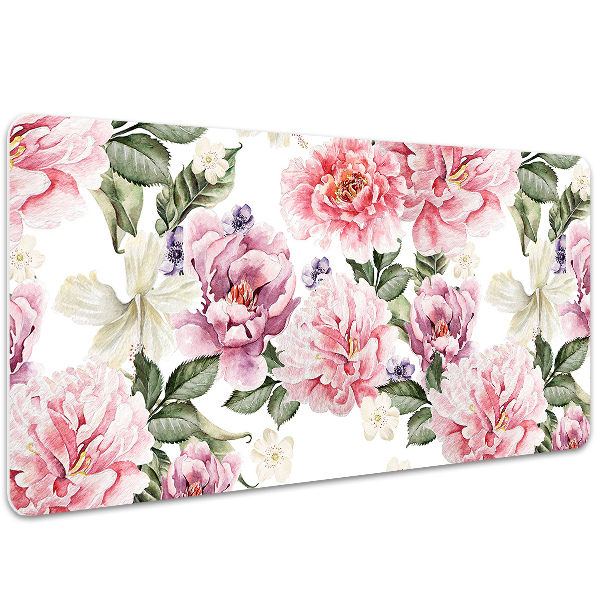 Large desk mat table protector Art flowers