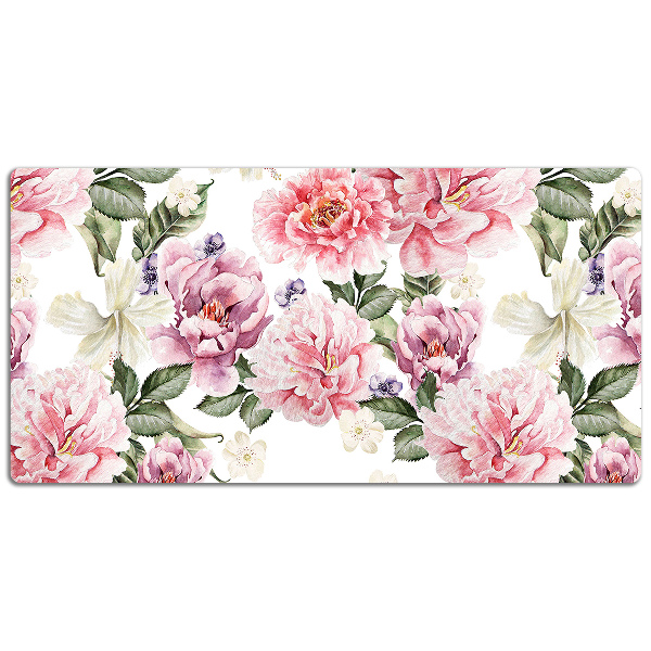 Large desk mat table protector Art flowers