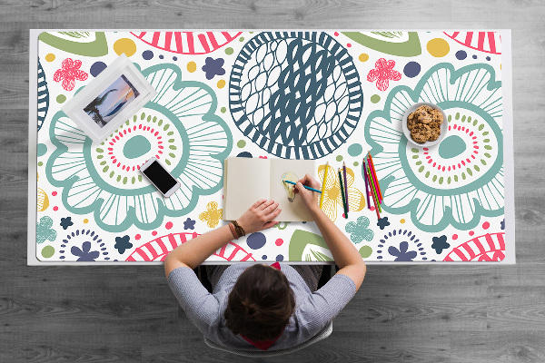 Desk pad Colorful flowers